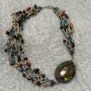 Stunning one of a kind custom made beaded necklace